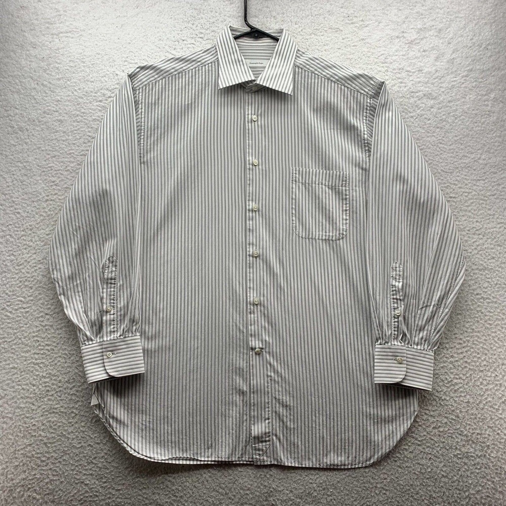 Ermenegildo Zegna Dress Shirt Mens XL XLarge 17.5 44 Comfort Fit Preppy Academia